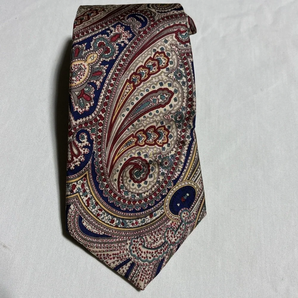 Tattersall  Mens Silk Tie Designer‎  Paisley Necktie 100% Silk 61